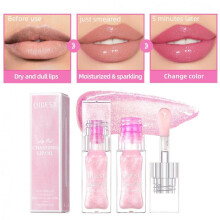 (matches the image) Color Changing Lip Gloss Pearlescent Glassy Lip Oil Natural Moisturizing Lip Balm Reduce Lip Lines Jelly Plump Lips Care
