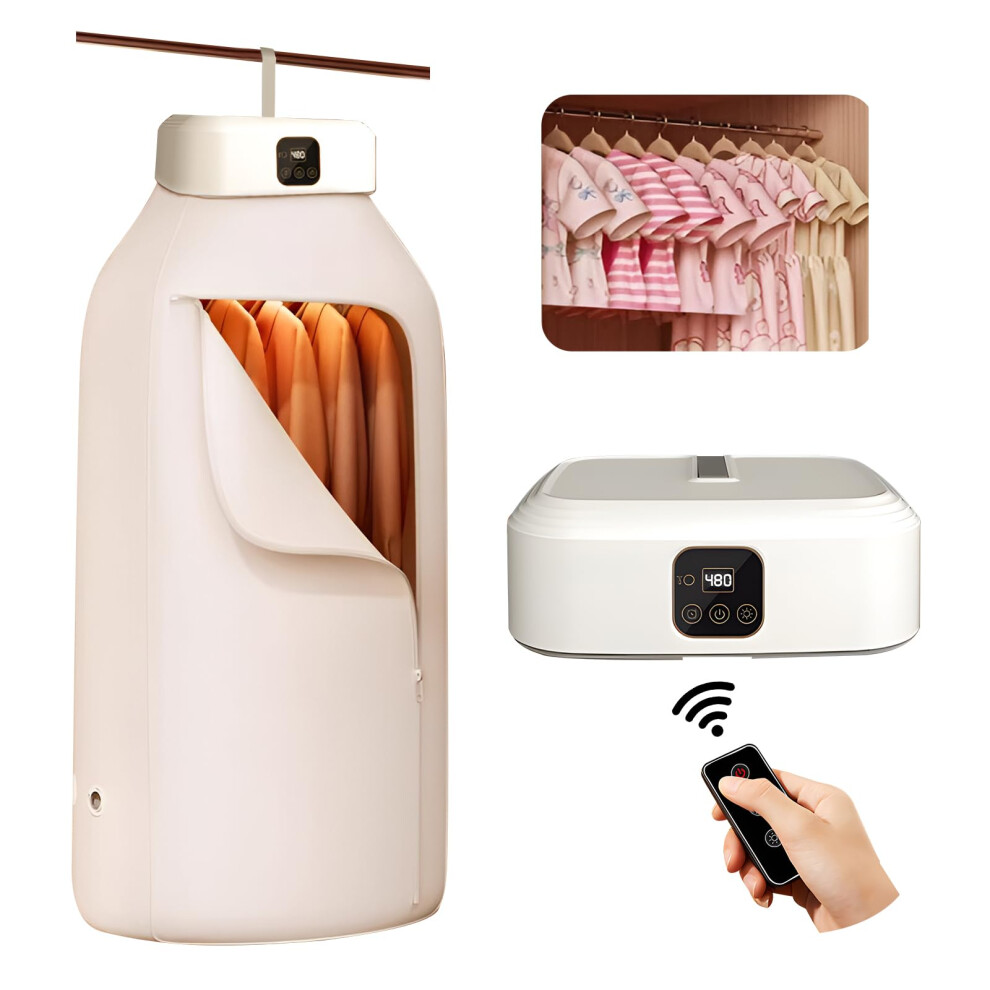 Kqiang Portable Clothes Dryer, Small Dryer With Remote Control, Compact Folda