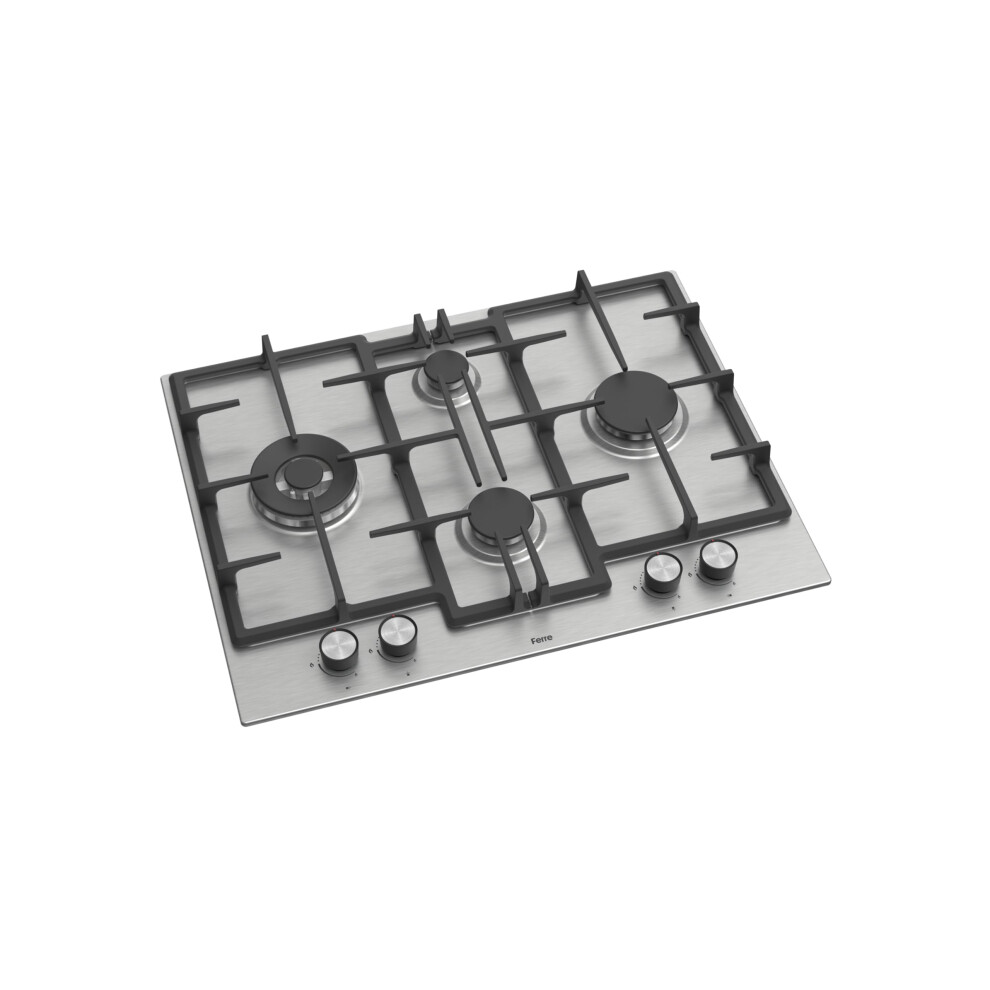 Ferre Ed071w - 65Cm Built-In Gas Hob, 4 Burners, Cast Iron Pan Support