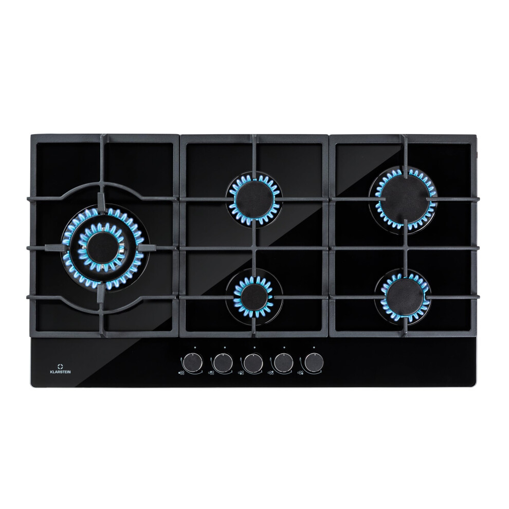 Klarstein Gas Cooker, 5 Burners Gas Hob, 11100W Built In Five Ring Ele