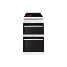 Amica 50cm Double Cavity Electric Cooker with Ceramic Hob - White