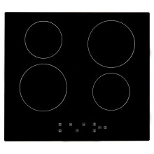 Panana Ceramic Hob 60cm, Electric Cooktop Built-in 4 Zone Black Glass