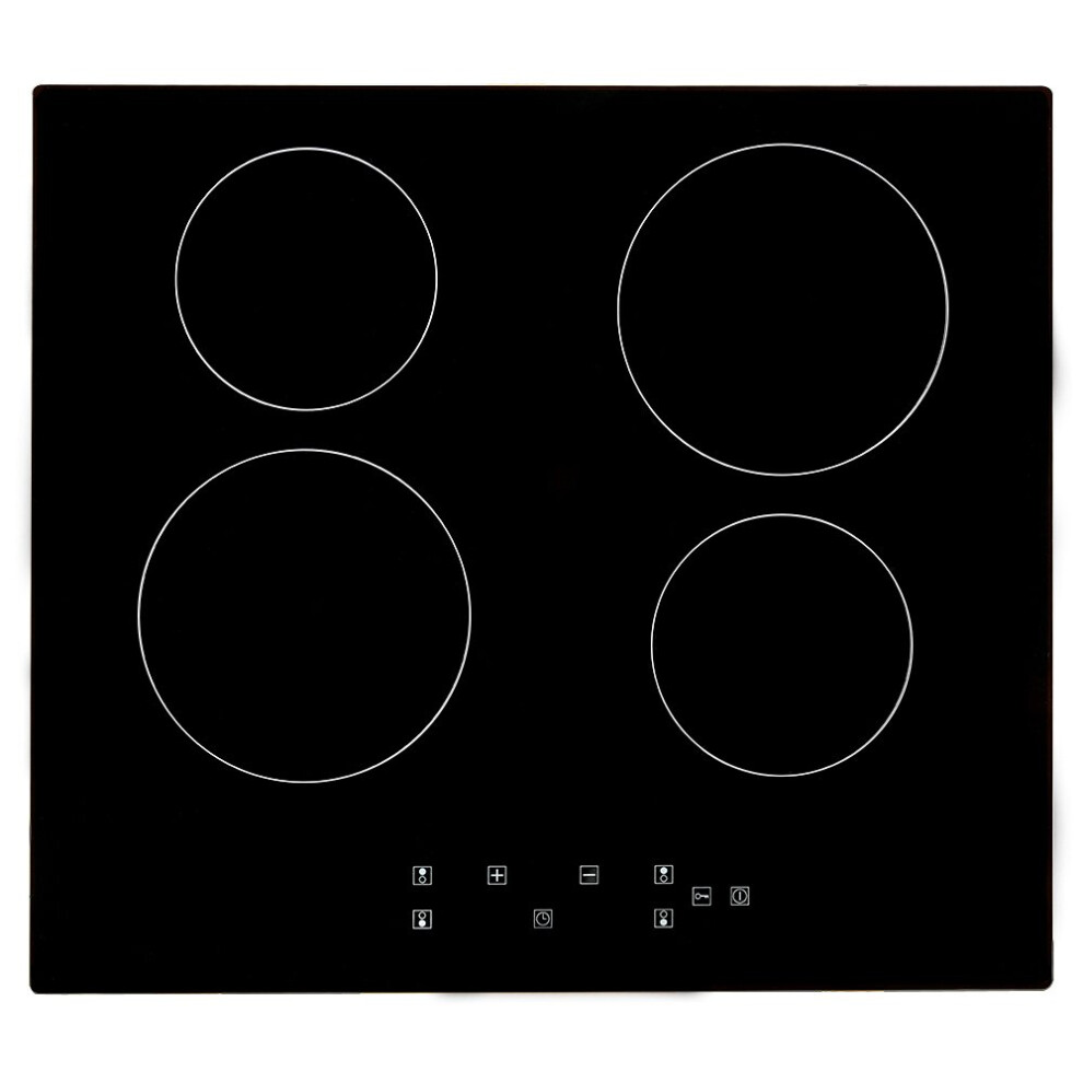 Panana Ceramic Hob 60Cm, Electric Cooktop Built-In 4 Zone Black Glass