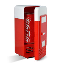 Cuifati USB Mini Fridge, Beverage Refrigerators Desktop USB Fridge Beverage Drink Cans Cooler/Warmer, Refrigerators Mini for Laptop PC Car(Red)