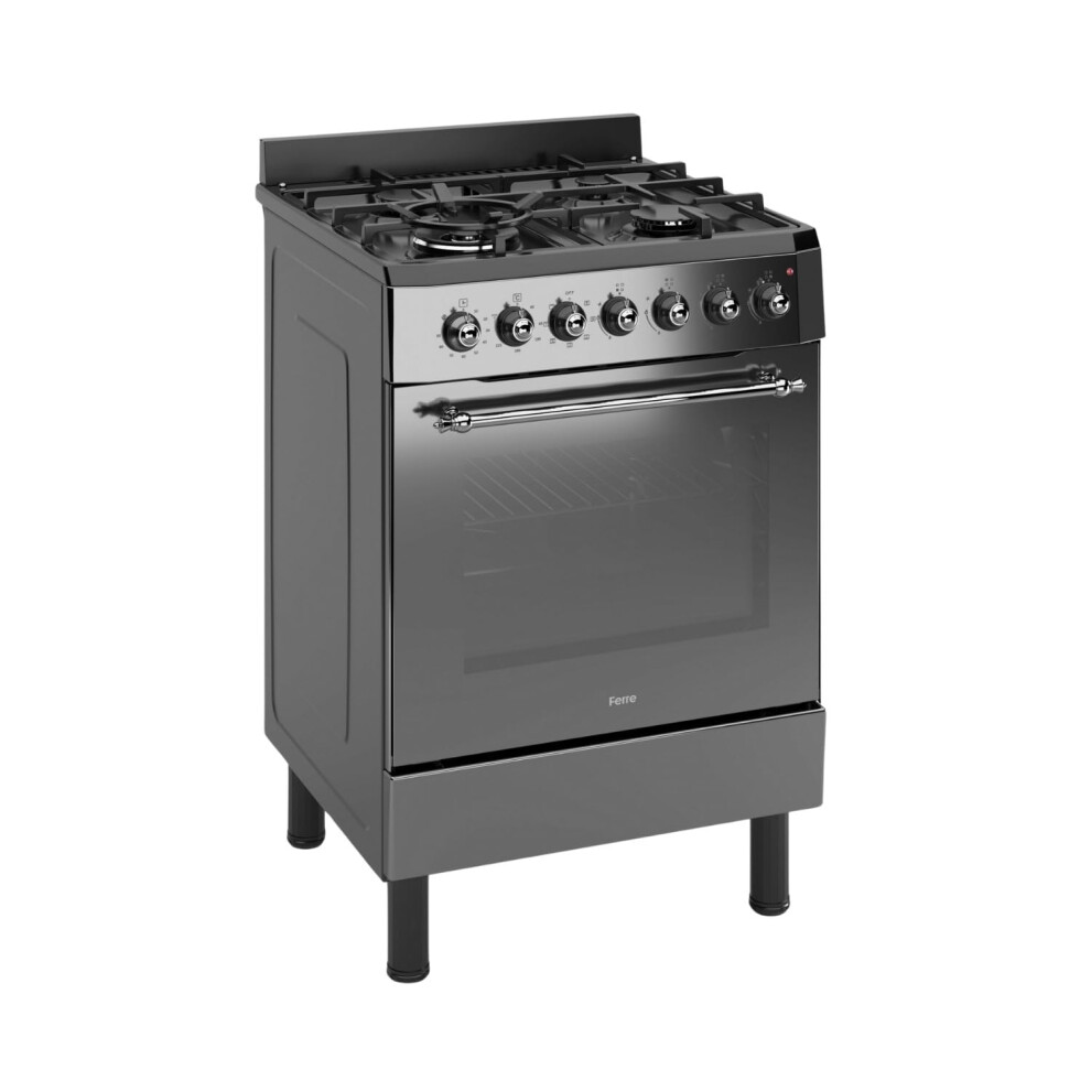 Ferre F6ip40e7-Mbl-Retro-W 60Cm Cooker, Freestanding Dual Fuel Cooker,