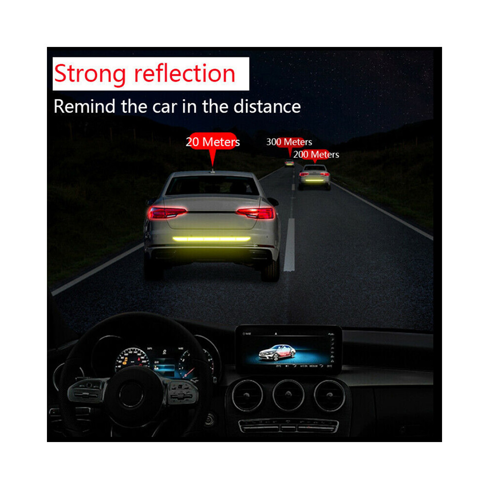 (Orange) Car Trunk Reflective Sticker Tape Auto Body Exterior Anti-Collision Warning Strips Orange 110691625960