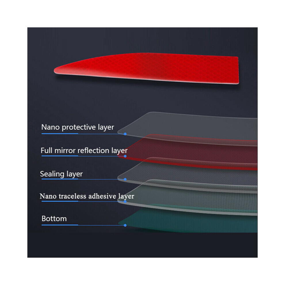 (Blue) Car Trunk Reflective Sticker Tape For Exterior Anti-Collision Warning Strips Blue 113121658477