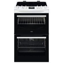 AEG CCX1530ACW Double Oven Electric Cooker with Ceramic Hob - White -