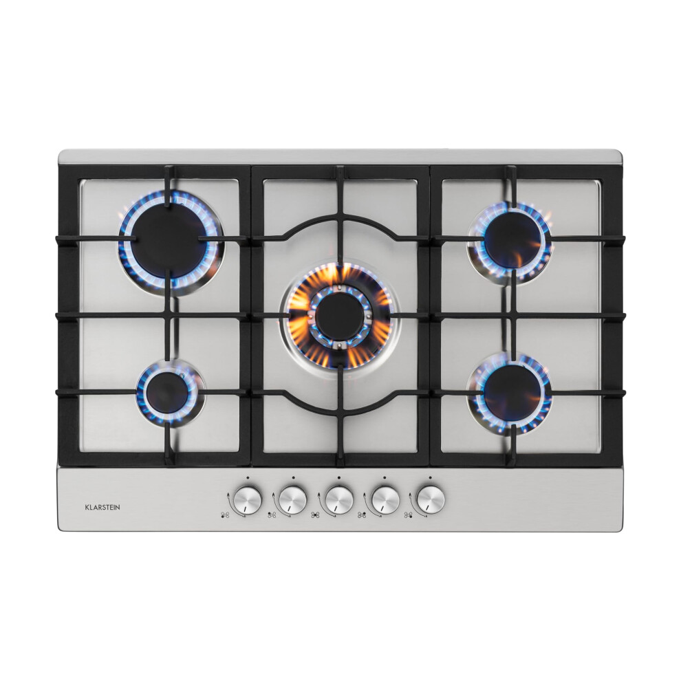 Klarstein Gas Cooker, 5 Burners Gas Hob, 11100W Built In Five Ring Ele
