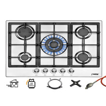 Phönix PS-901T Built-in Gas Hob Stainless Steel, 5 Burner Gas Stove Fr