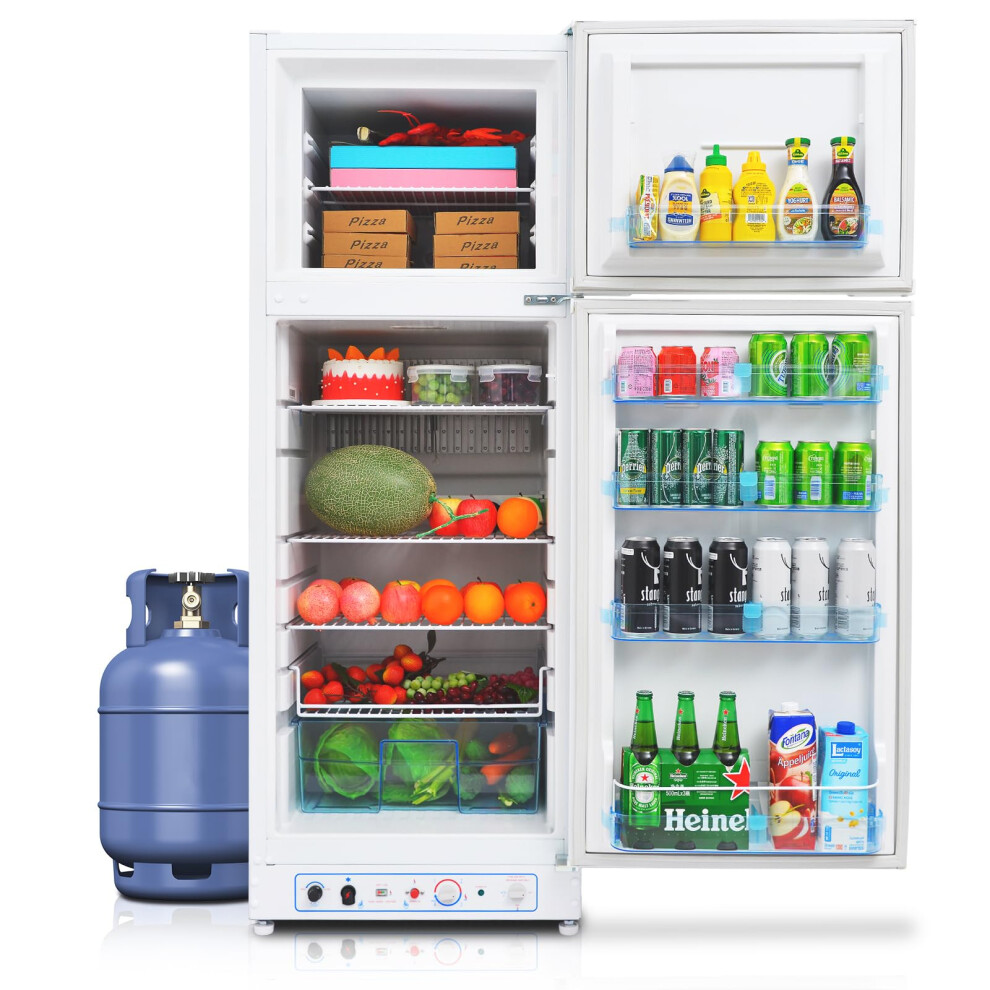 Smeta 265L 2-Way Propane Fridge Freezer, Dual Power 240V/Lp Gas Campin