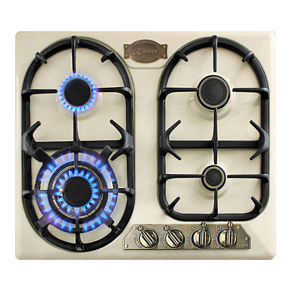 Kaiser Empire 59Cm Gas Hob | 4 Gas Burners Enamelled Ivory Cooktop