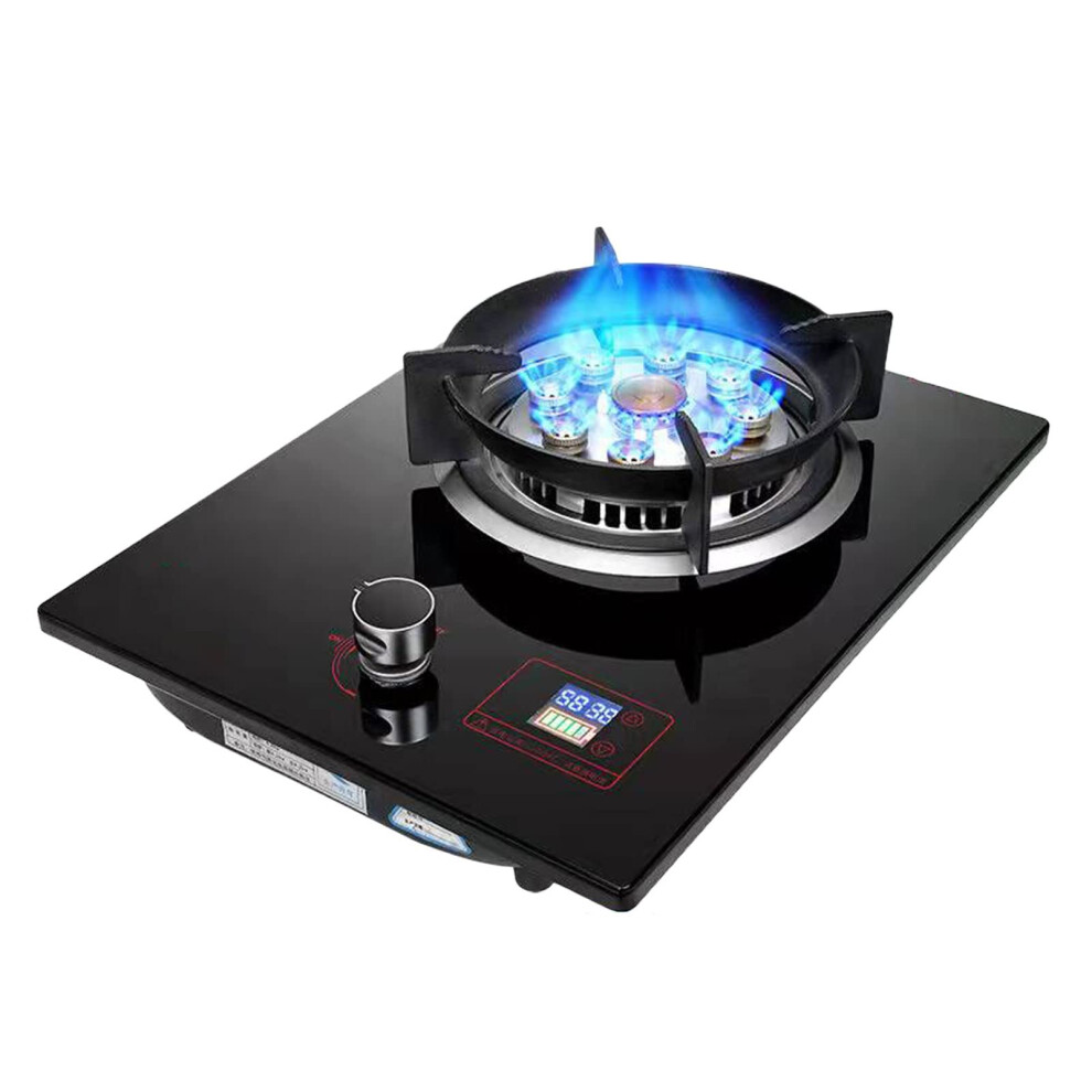 Gas Stove, Tempered Glass Cooktop Burner with Timing - Suitable for Ki