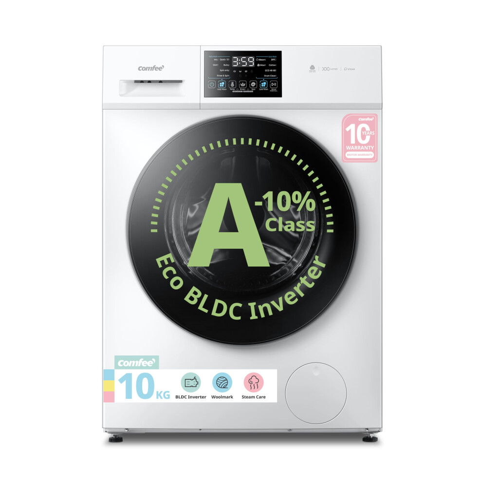 Comfee' Freestanding Washing Machine,10Kg Load,A-10% Class, 1400Rpm, S