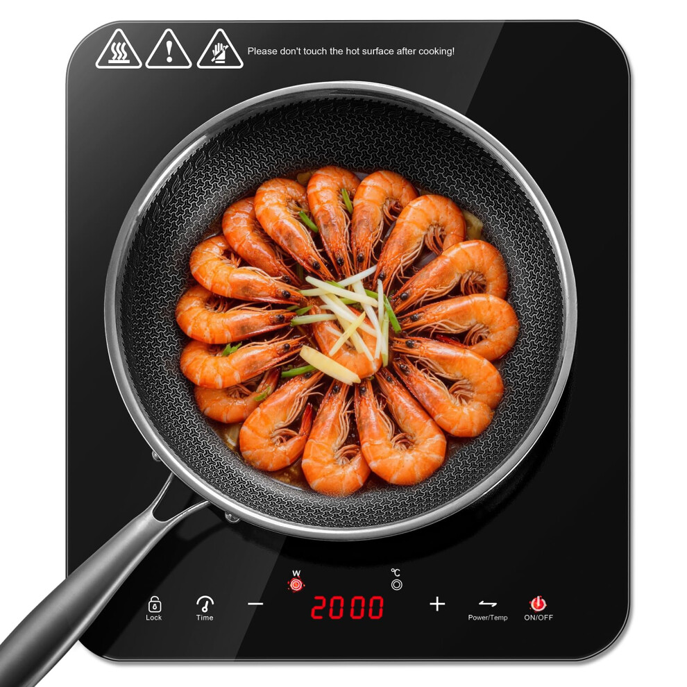 Kichpower Single Induction Hob 2000W, Portable Induction Cooker With 1
