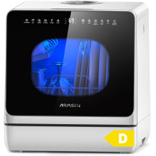 AIRMSEN 2025 NEW Upgraded Table Top Dishwasher, Countertop Dishwasher No Plumbing with Water Softener, 8+3 Wash Programs, 5L Tank, 1–18H Delay Start