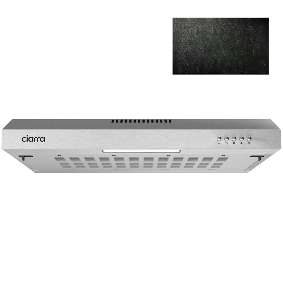 Ciarra 60Cm Visor Cooker Hood Undercabinet Hoods Stainless Steel Wall
