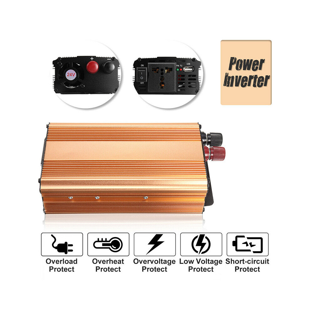 (, 12V To 220V) 4000W Car Solar Power Inverter Dc12/24V To Ac 110V/220V Modified Sine Wave Gold 110691634726