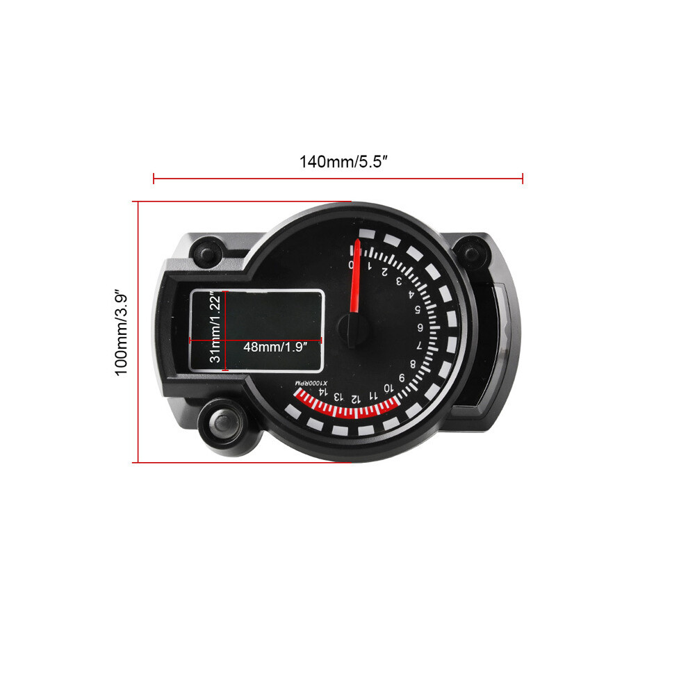 15000Rpm Motorcycle Speedometer Gauge Universal Lcd Digital Tachometer Odometer 110691622198