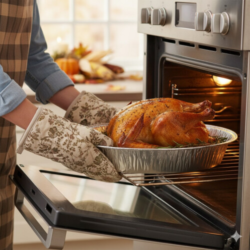 Kingfisher Extra Large Foil Roasting Tray Oval Disposable 1