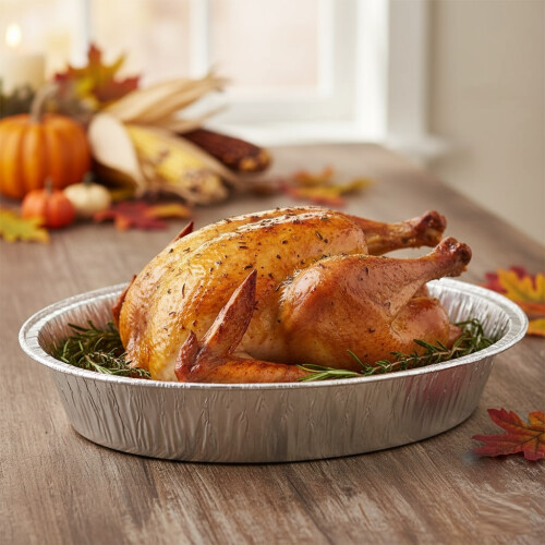 Kingfisher Extra Large Foil Roasting Tray Oval Disposable 2