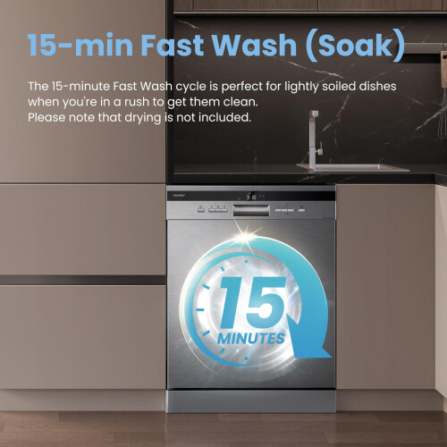 COMFEE' Freestanding Dishwasher FD1435E-X with 14 place settings, Full 1