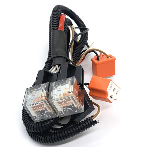 H4/9003 Headlight Booster Cable Wire Harness with Relay and Fuse Socket, Black 2