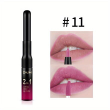 (Matches the image) Non-stick Cup Lipstick Easy To Apply Color Matte Lipstick Double-ended Lip Gloss Lip Liner Two-in-one Lip Glaze
