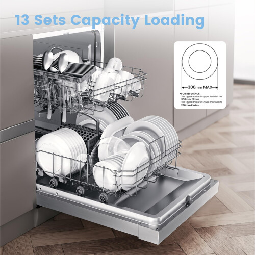 COMFEE' Dishwasher Freestanding with 13 Place Settings, Full Size Dish 1