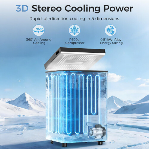 YASHE Chest Freezer 100L, Compact Freestanding Deep Freezer with 2 Rem 1