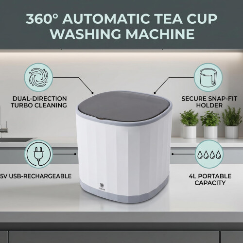 Portable Mini Dishwasher 4L USB Rechargeable Powerful Performance with Deta 2