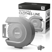 Quebec 15m Heavy Duty Retractable Washing Line Wall Mounted with