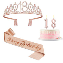 18th Birthday Decorations for Girls - 18th Birthday Sash and Tiara