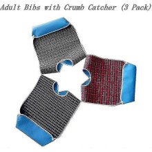 Adult Bibs with Crumb Catcher - Pack of 3 - Washable Dining Bib for Adults,z