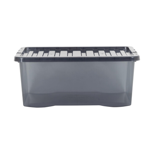 Wham Wham Crystal 3 x 45L Stackable Plastic Storage Boxes with Lids