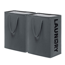 Large Laundry Basket 2-Pack 75L Tall Hampers Collapsible Washing