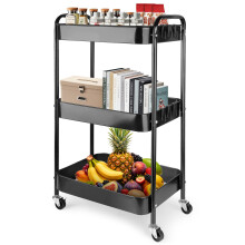 Viuxule Storage Cart - 3 Tier Metal Trolley Cart with Wheels