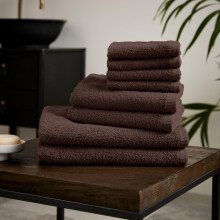 Catherine Lansfield Quick Dry Cotton 8 Piece Towel Set Chocolate