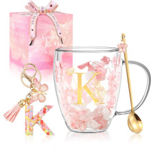 Gifts for Women Glass Coffee Mugs Unique Birthday Gift for Women Her Ladies Espresso Tea Cups Personalised Friendship Wedding Gifts Cute Double Walle