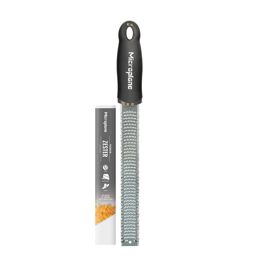 Microplane Zester Grater In Black For Citrus Fruits - Hard Cheese