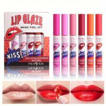 (6pcs/set) 6Pcs/set Lip Glaze Magic Peel-Off Matte Lip Tint Set Waterproof Long-Lasting Easy To Apply Non-Fading Velvet Lipstick for Lips and Cheeks