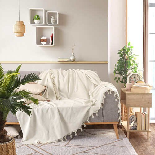 Milam London Cotton Throw For Sofas - Beds - Settees