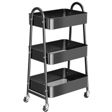 StowBin 3 Tier Metal Storage Trolley with Wheels