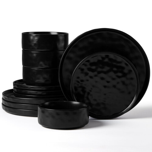 Herogo 12 Piece Dinner Set - Stoneware Dinnerware Sets for 4 People