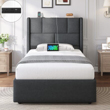 Brinlawb 3ft Ottoman Single Bed Frame with Hydraulic Lift-Up Storage