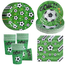 Football Paper Plates Cups and Napkins Set