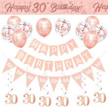 30th BIrthday Decorations for Women-Rose Gold 30th Birthday Banners