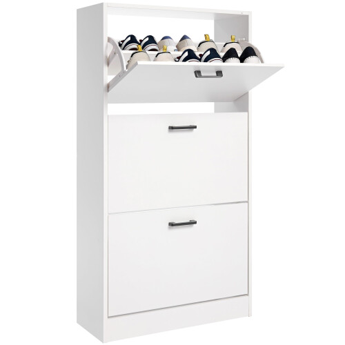 Blisswood White 3 Drawer Shoe Cabinet Cupboard