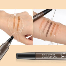 (Matches the image) Waterproof 4 Point Liquid Eyebrow Pencil Eyebrows Pen Eyebrow Tattoo Waterproof Liquid Black Eye Brow Makeup Pencil Microblading