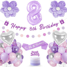8th Birthday Decorations Girls - 8th Birthday Banner
